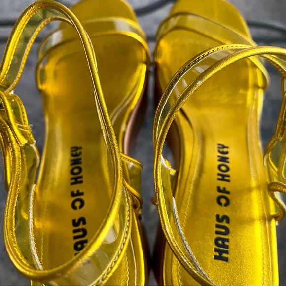 Haus Of Honey Sandal Connie Clog Platform PVC Yellow Transparent 38 EUC - Picture 6 of 8
